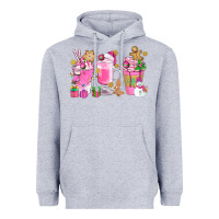 Heather Grey Pink Christmas Coffee Cups Bbs Heavyweight Hoodie - BundleAndBundleShop