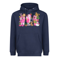 Navy Pink Christmas Coffee Cups Bbs Heavyweight Hoodie - BundleAndBundleShop