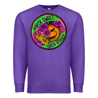Purple halloween round earrings Premium Sweatshirt - BundleAndBundleShop