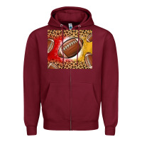 Team Color Red And Gold Football Zipper Hoodie | Teevron