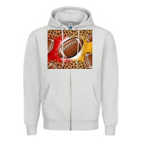 Dove Grey team color red and gold football Zipper Hoodie - MaliasSmallBusiness