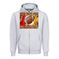 Heather Grey team color red and gold football Zipper Hoodie - MaliasSmallBusiness
