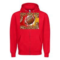 Red team color red and gold football Zipper Hoodie - MaliasSmallBusiness
