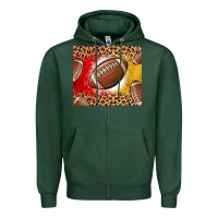 Sports Green team color red and gold football Zipper Hoodie - MaliasSmallBusiness