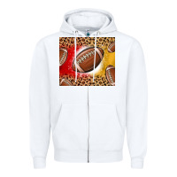 White team color red and gold football Zipper Hoodie - MaliasSmallBusiness