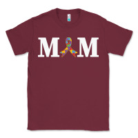 Burgundy LIL Autism Mom Classic Tee - CowhideDigitalArt