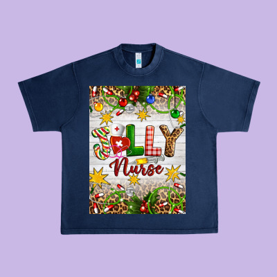 Christmas Jolly Nurse Urban Heavy Tee Designed By Artiststas