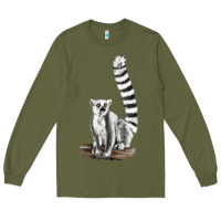 Army Green Ringtail Cat Long Sleeve Tee - LillyAllenDesigns