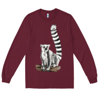 Burgundy Ringtail Cat Long Sleeve Tee - LillyAllenDesigns