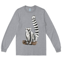 Heather Grey Ringtail Cat Long Sleeve Tee - LillyAllenDesigns