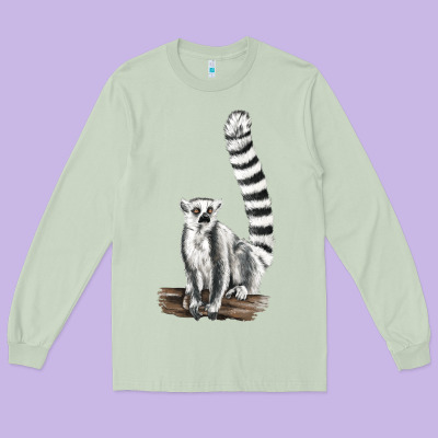 Ringtail Cat Long Sleeve Tee Designed By Lillyallendesigns