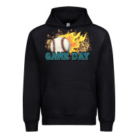 Black game day baseball leopard flames fireball Urban Hoodie - HowdyJamesFarm