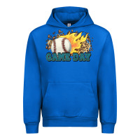 Cobalt game day baseball leopard flames fireball Urban Hoodie - HowdyJamesFarm