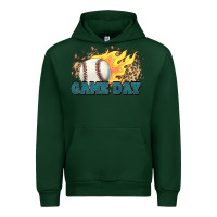 Forest Green game day baseball leopard flames fireball Urban Hoodie - HowdyJamesFarm