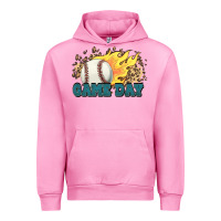 Fuchsia Pink game day baseball leopard flames fireball Urban Hoodie - HowdyJamesFarm