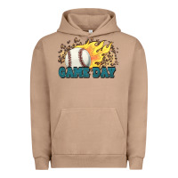 Pigment Burro game day baseball leopard flames fireball Urban Hoodie - HowdyJamesFarm