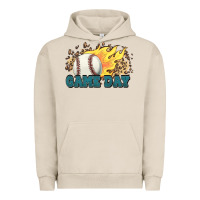 Pigment French Oak game day baseball leopard flames fireball Urban Hoodie - HowdyJamesFarm