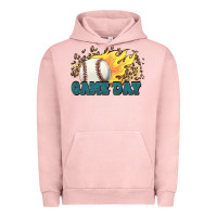 Pigment Salmon game day baseball leopard flames fireball Urban Hoodie - HowdyJamesFarm