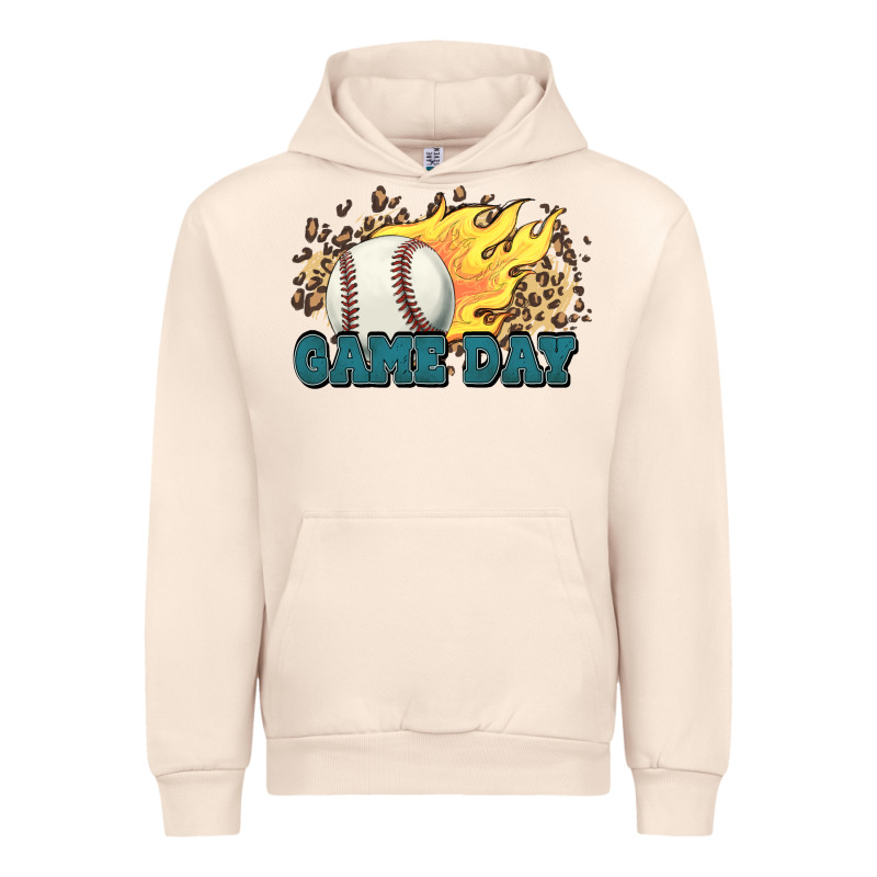 Game Day Baseball Leopard Flames Fireball Urban Hoodie by HowdyJamesFarm | Teevron