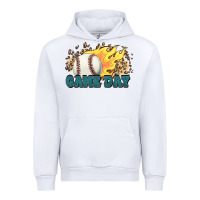 White game day baseball leopard flames fireball Urban Hoodie - HowdyJamesFarm