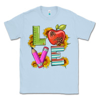 Dusty Blue love with pen and  serape leopard Classic Tee - Artiststas