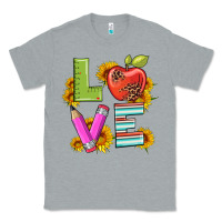 Heather Grey love with pen and  serape leopard Classic Tee - Artiststas