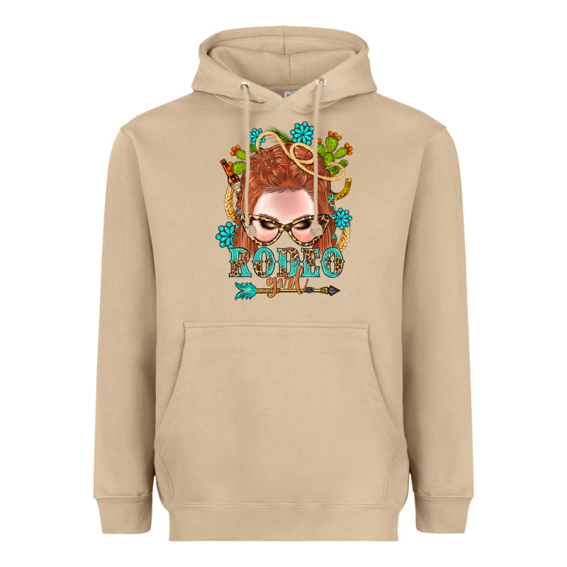 Western Rodeo Girl Braid Red Hair Heavyweight Hoodie by BundleAndBundleShop | Teevron