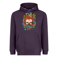 Plum Western Rodeo Girl Braid Red Hair Heavyweight Hoodie - BundleAndBundleShop