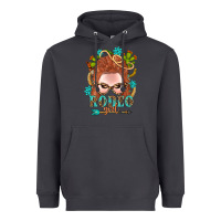 Smoke Western Rodeo Girl Braid Red Hair Heavyweight Hoodie - BundleAndBundleShop