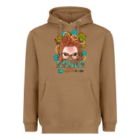 Toasted Coconut Western Rodeo Girl Braid Red Hair Heavyweight Hoodie - BundleAndBundleShop