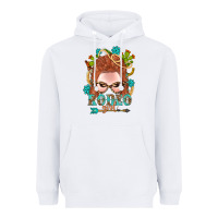 White Western Rodeo Girl Braid Red Hair Heavyweight Hoodie - BundleAndBundleShop