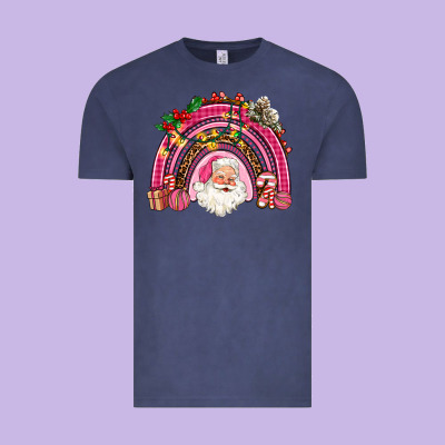 Pink Christmas Rainbow Vintage Tee Designed By Adodesignshop