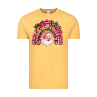 Vintage Mustard pink christmas rainbow Vintage Tee - AdoDesignShop
