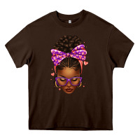 Chocolate Brown sorority colors purple carol afro messy bun woman Heavy Core Tee - texasbilliewilder