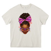 Cream sorority colors purple carol afro messy bun woman Heavy Core Tee - texasbilliewilder