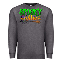 Charcoal Heather spooky vibes Premium Sweatshirt - BundleAndBundleShop