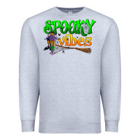 Heather Grey spooky vibes Premium Sweatshirt - BundleAndBundleShop