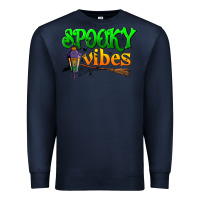 Navy spooky vibes Premium Sweatshirt - BundleAndBundleShop
