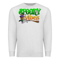 Oatmeal Heather spooky vibes Premium Sweatshirt - BundleAndBundleShop