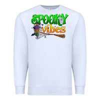 White spooky vibes Premium Sweatshirt - BundleAndBundleShop