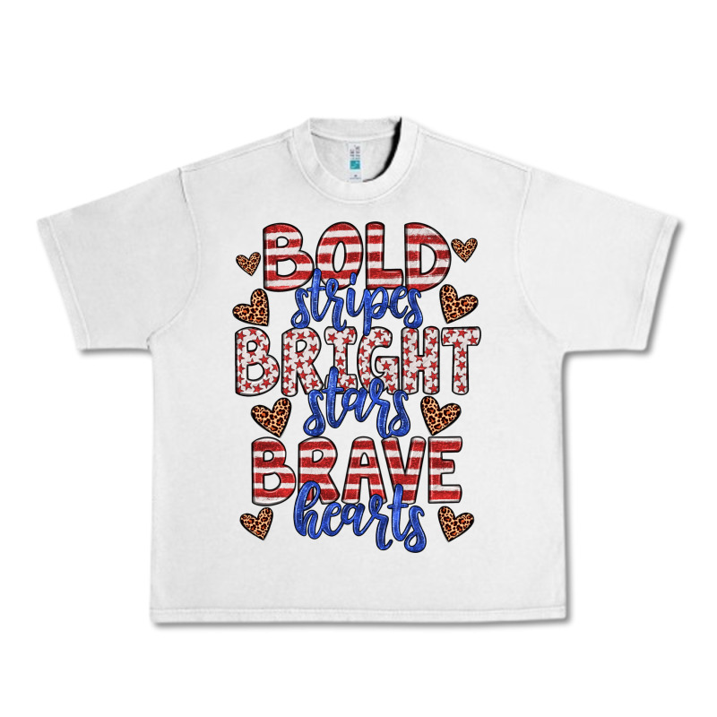 Bold Stripes Bright Stars Brave Hearts Urban Heavy Tee by JahusDesignShop | Teevron