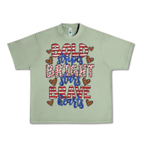 Oil Green bold stripes bright stars brave hearts Urban Heavy Tee - JahusDesignShop