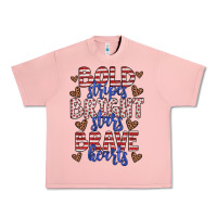 Salmon bold stripes bright stars brave hearts Urban Heavy Tee - JahusDesignShop