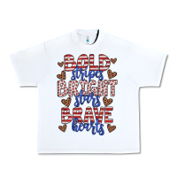 White bold stripes bright stars brave hearts Urban Heavy Tee - JahusDesignShop