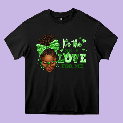 Sorority Colors Green Its The Self Love For Me Afr Heavy Core Tee Designed By Texasbilliewilder