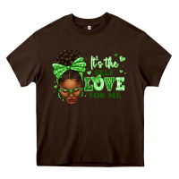 Chocolate Brown sorority colors green its the self love for me afr Heavy Core Tee - texasbilliewilder