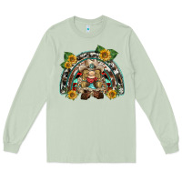 Matcha western gnome sunflowers rainbow Long Sleeve Tee - BarkalooDesign