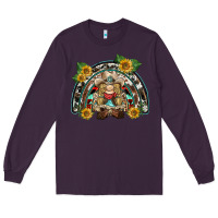 Plum western gnome sunflowers rainbow Long Sleeve Tee - BarkalooDesign