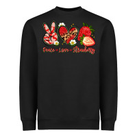Black peace love strawberry Heavyweight Sweatshirt - Artiststas