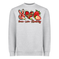 Heather Grey peace love strawberry Heavyweight Sweatshirt - Artiststas